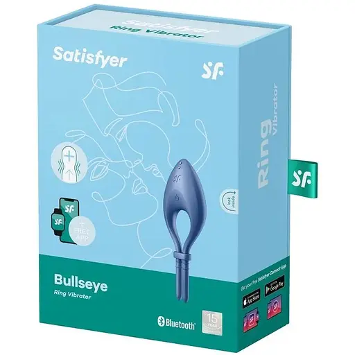 Ерекційне смарт-віброкільце ласо з регулюванням розміру Satisfyer Bullseye Blue - фото 3