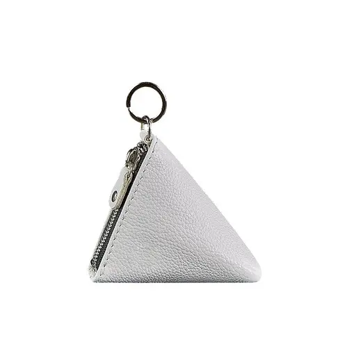 Жіноча шкіряна монетниця 2.0 Піраміда біла - фото 5