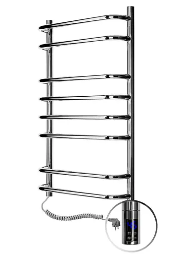 Электрический полотенцесушитель Navin Симфония 480x800 Sensor левый с таймером 10-009133-4880, Хром, Левое, Электронный - фото 4