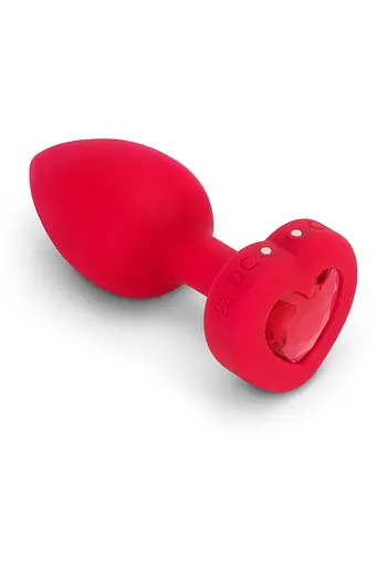 Анальна пробка B-Vibe Vibrating Heart M/L 10.5 см (червоний)