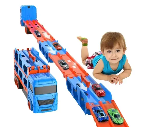 Трейлер із розкладною дорогою МН-156 ігровий трек з 2 машинками - фото 3