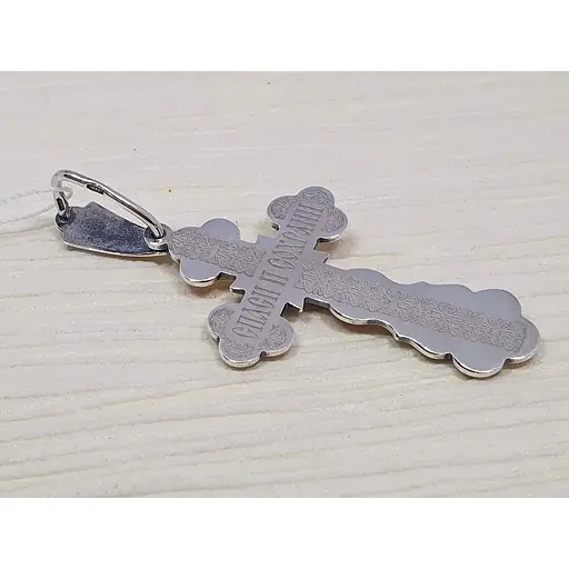 Серебряный крест Харьковская ювелирная фабрика Распятие Христа с позолотой. 3147-ЧЗ - фото 3