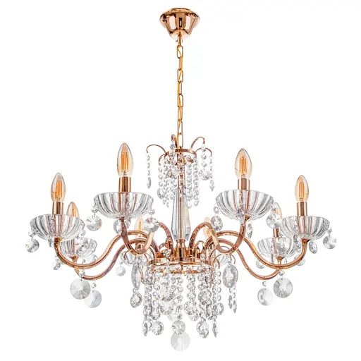 Люстра свічка Brille підвісна кришталева E14 40W G (BCL-380S/8)