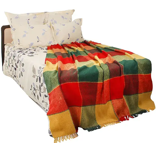 Плед вовняний Vladi Ельф 140х200 яскраво.жовто-червоно-зелений 1 - фото 1