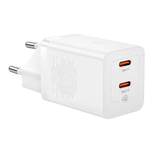 Блок зарядное устройство для Baseus GaN5 Pro Wall charger 2 Type-C 40 W (CCGP180102) белый - фото 1