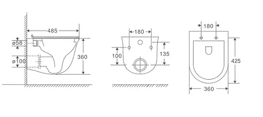 Унитаз подвесной Volle Avila Rimless c сиденьем + подвесное биде Avila white 13-66-051+13-66-052, Белый - фото 2