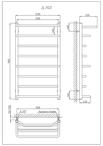 Водяной полотенцесушитель Kosser Лотос 900x530/8 ДЛ02, Хром - фото 5