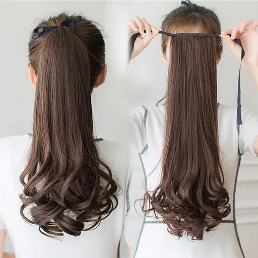 Шиньйон хвилястий хвіст Didaka на стрічці 48 см Каштановий K0735-2 - фото 3