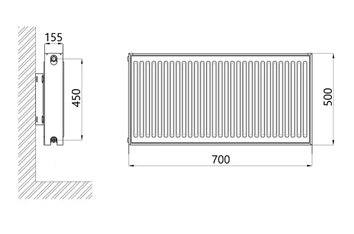 Радіатор сталевий Thermo Alliance IMAS 33 тип 500x700 мм бічне підключення (TAI33500700K) - фото 2
