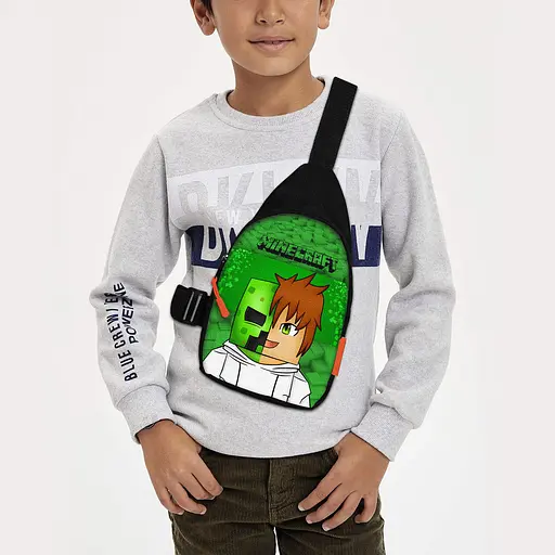 Сумка через плече дитяча Minecraft Кріпер 29х17 см сумка слінг для хлопчика (02082)