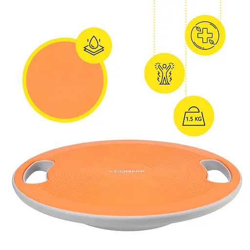 Балансировочная платформа Cornix круглая, пластиковая Orange/Grey XR-0444 - фото 8