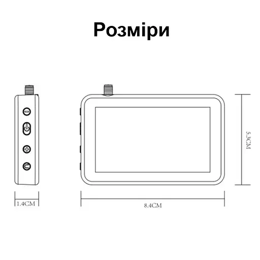 Мини FPV монитор 3 дюйма для отображения видеосигнала от квадрокоптеров и дронов 5.8 ГГц DMKR LST806 (101152) - фото 5