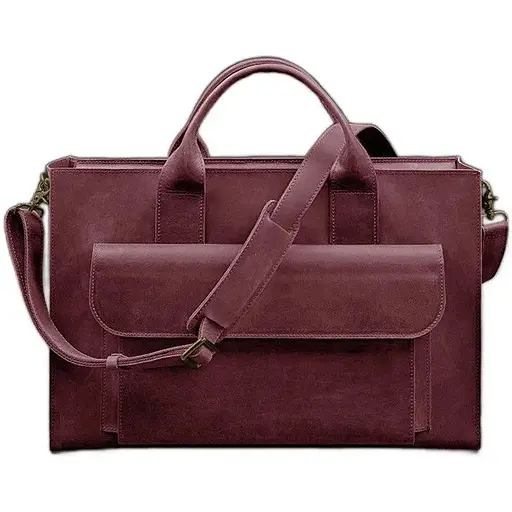 Шкіряна сумка для ноутбука та документів Універсальна бордова Crazy Horse - фото 1