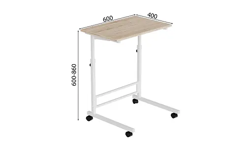 Стіл приставний Аміго 62x60x40 метал Білий ДСП Дуб Сан-Марино 16мм FRD-102534 - фото 2