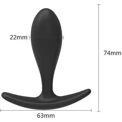 Анальний силіконовий плаг XESE AP23 (розмір S), Чорний - фото 4