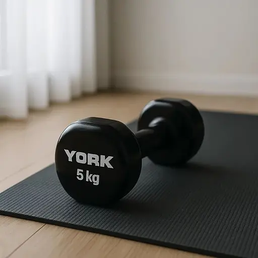 Гантели для фитнеса York Fitness виниловые круглые 2х5кг черный - фото 3