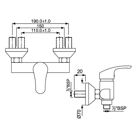 Смеситель для душа Jaquar Eko EKO-CHR-33149 Хром - фото 2