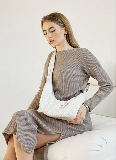 Женская сумка Sambag HOBO S DOLLY Белая 30 х 13 х 8 см (53100808) - фото 5