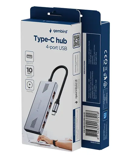 Хаб Gembird UHB-CM-U310-A4-01 на 4 порти USB 3.2 - фото 3