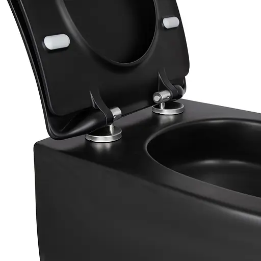 Унитаз подвесной Qtap Taurus безободковый с сиденьем Soft-close QT2433084EUQMB, Черный матовый - фото 7