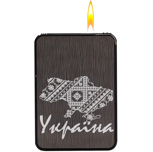 Портсигар на 10 сигарет з автоматичною подачею та запальничкою HL-427 Gray Карта (15692) - фото 2