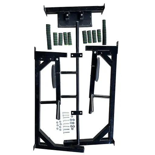 Тренажер турнік з підйомними брусами Iron Pro 4 в 1 NE-TR-5B, з м'якими ручками, чорний - фото 6