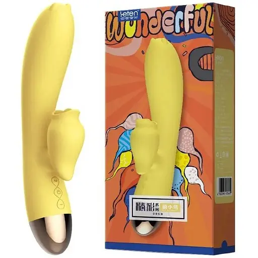 Вибратор-кролик Leten Wonderful Yellow - фото 2