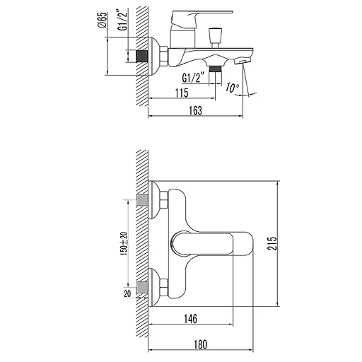 Смеситель для ванны Corso 9617200 - фото 4