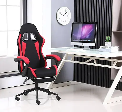 Геймерское кресло GT Racer черное с красным (X-2324 Fabric Black/Red) - фото 6