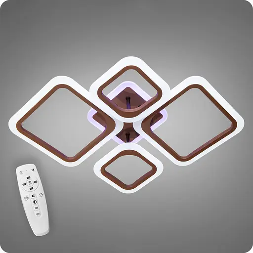 Люстра світлодіодна 517 Dlight 3color з пультом 80Вт Коричневий (01828) - фото 2