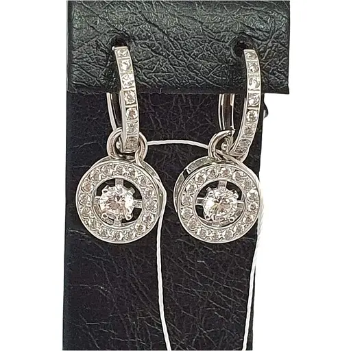 Золотые серьги Империя золота-подвески с фианитами. СВ263БИ