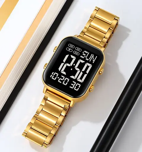 Чоловічий наручний годинник Skmei 2259 (Золотистий з чорним) - фото 4