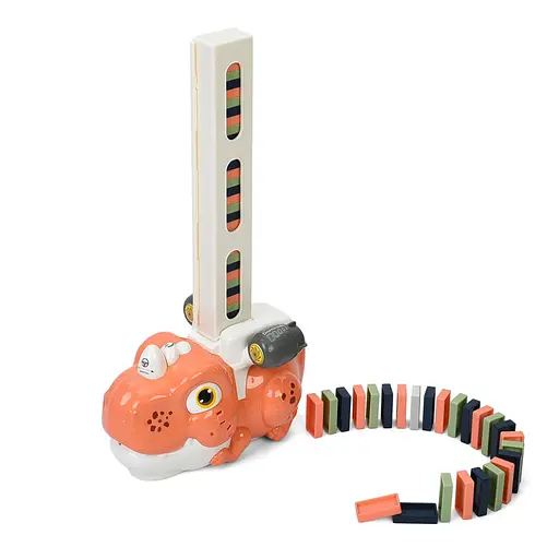 Дитяча іграшка "Динозавр-доміно" Bambi 8090-B(Rose-Red) світло, музика - фото 1