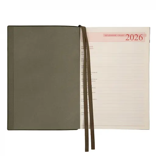 Щоденник-діловий записник А5 Leo Planner Velvet 2026 м'який темно-зелений 368 сторінок (252637) - фото 4