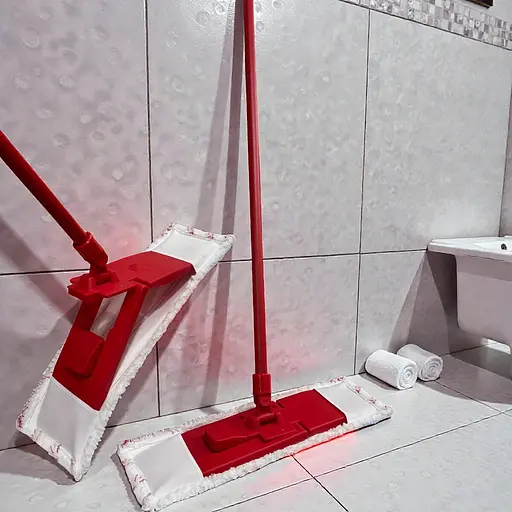 Плоская швабра с микрофибровой насадкой для мытья пола Серый 88131 - фото 8