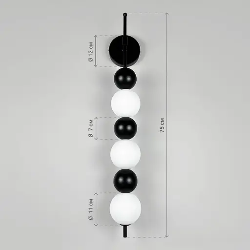 Стильные светодиодные бра в черном корпусе 75х12 см Line F Арт. WNO22/3 BK - фото 2