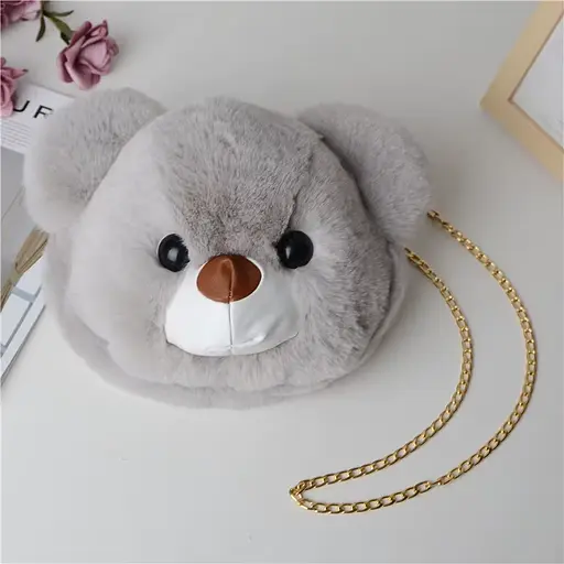 Рюкзак-сумка пушистая Медвежонок, 19x25 см, 3387DSCN (в ассортименте)