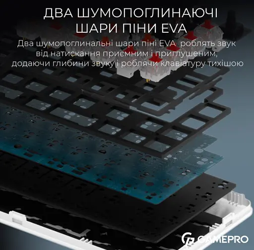 Клавиатура беспроводная игровая механическая GamePro MK-210-W Pro White-Black QLAB Orange Switches Hot-Swap - фото 9