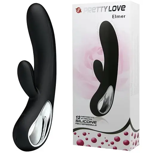 Вібратор кролик Pretty Love Elmer 20 см чорний