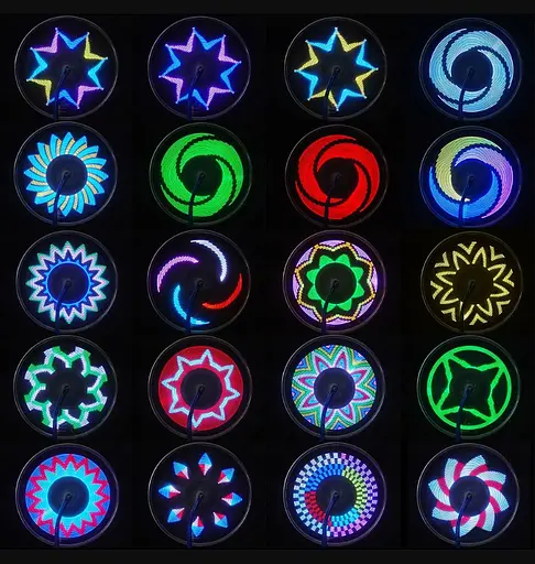 Велосипедная разноцветная светодиодная подсветка колес велосипеда Spoke Light 21 вело узор - фото 6