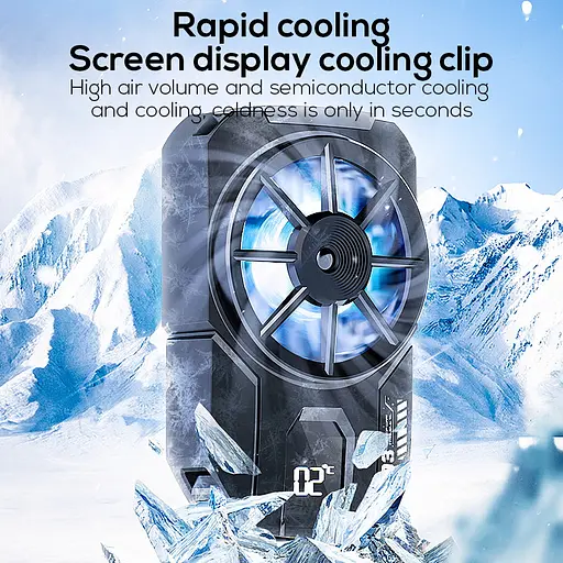 Кулер з екраном активне охолодження для телефону / планшета Memo DLA3 шириною до 102 мм Black (18524) - фото 4