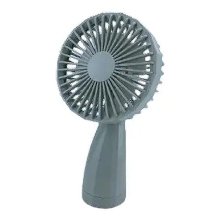 Ручной бытовой портативный вентилятор Mini Fan 6601 на аккумуляторе с ручкой мини вентилятор серый - фото 1