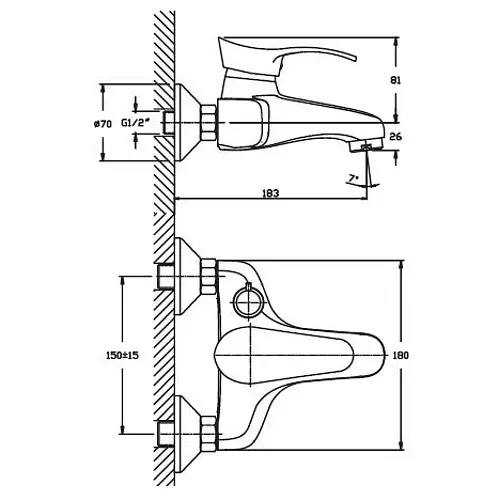 Змішувач для ванни Haiba ERIS 009 EURO (HB0101) - фото 2