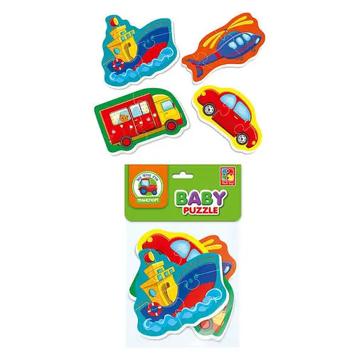 Беби пазлы "Транспорт" VT 1106-96 "Vladi Toys", в пакете (4820234760237) - фото 1