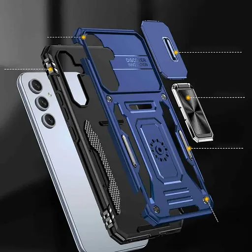 Чохол Epik ударостійкий Camshield Army Ring для Samsung Galaxy A35/A55 Синій/Navy - фото 4