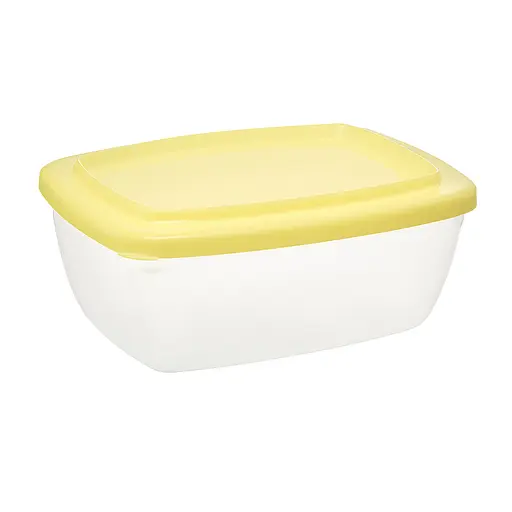Контейнер судок лоток харчовий із кольоровою кришкою 1.5 л 20×15×8 см Жовтий 87882 - фото 1