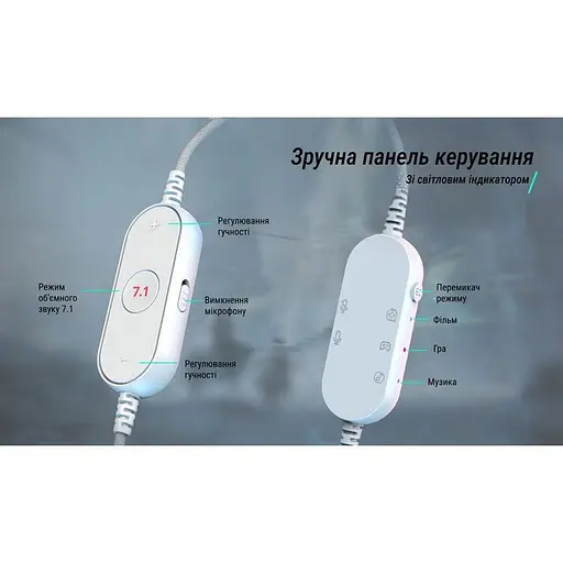 Наушники игровые Fifine H6 RGB 7.1 White [113870] - фото 10