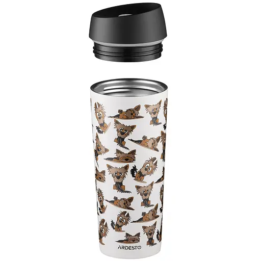 Термокружка Ardesto Coffee Time Yorkie нержавеющая сталь 450 мл бежевый (AR2645YT) - фото 2