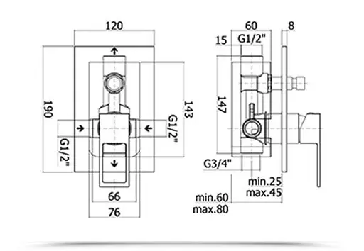 Змішувач прихованого монтажу Paffoni Effe EF BOX015 CR, Хром - фото 2