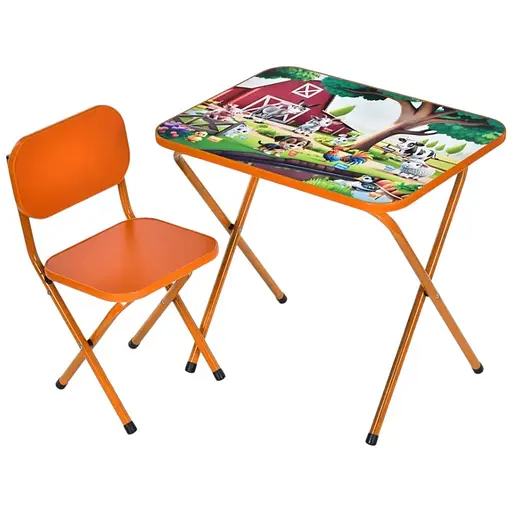 Детский столик Bambi M 5966-7 складной со стульчиком домашние животные